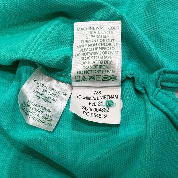 Lilly Pulitzer Bright Green Stretch Pullover Polo Shirt Small - Picture 7 of 11